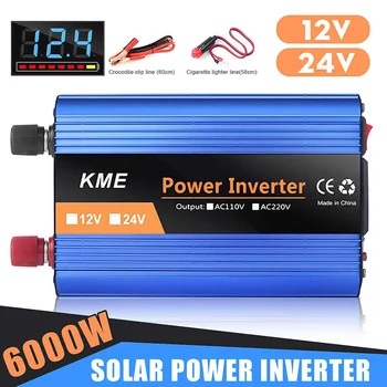 

Car Power Inverter 6000W DC12/24V to AC 220V 50HZ Modified Sine Wave Inverter Voltage transformer Power Converter + Lcd Display