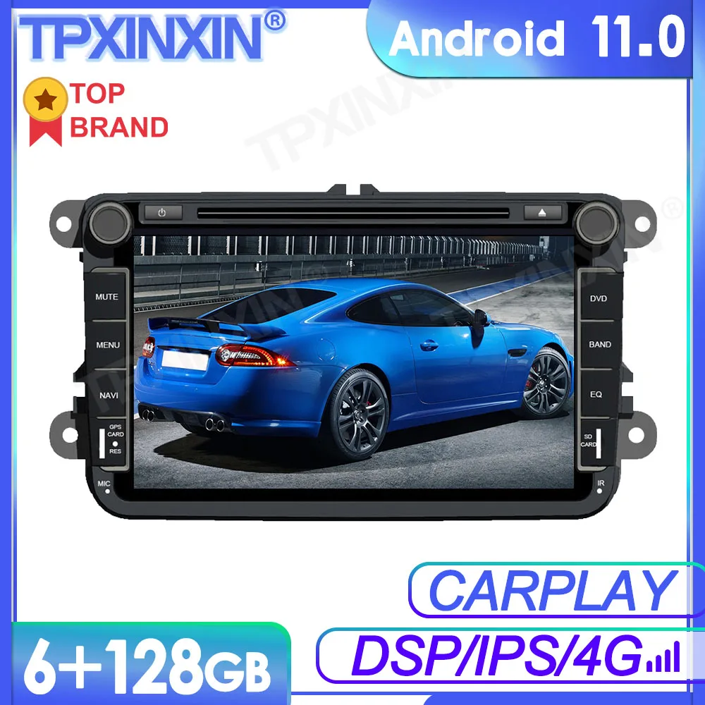 6 128Gb Android 11 Per Volkswagen Golf Polo Car Multimedia Player Gps Navi Audio Stereo Schermo Dvd Registratore Unità Principale