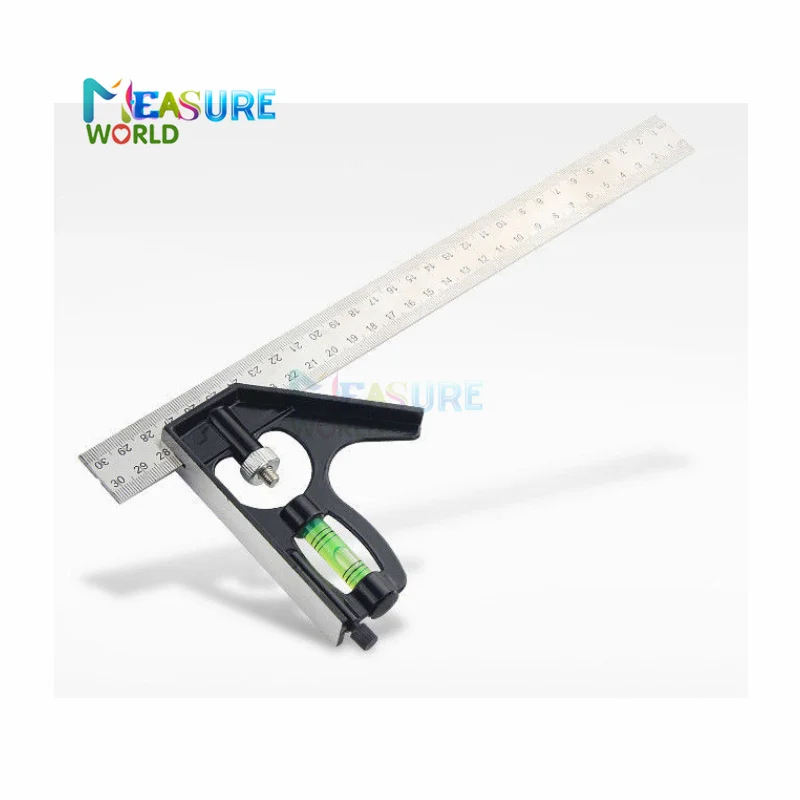 DIY Precise Stainless Steel Measuring Tools Aluminium Combination Mobile Square Workshop Hardware Angle Spirit Level 12"(300mm)