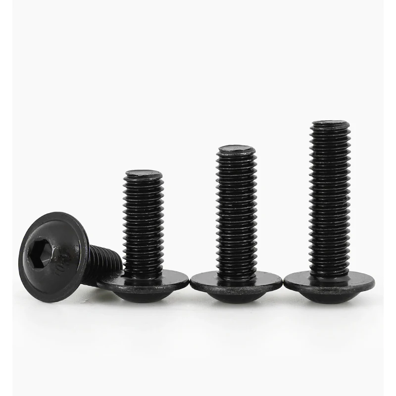 M3-M10 Hex Socket Flange Button Head Screws 10.9 High Stength Black Allen Bolts length 6mm to 40mm 10pcs/lot hexagon socket screw hex socket cap screw hexagonal flange bolts