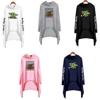 

Star Wars: The Rise of Skywalker Mandalorian Master Yoda Hooded dress cosplay Costumes fashion Lady girl hip hop tuxedo skirt