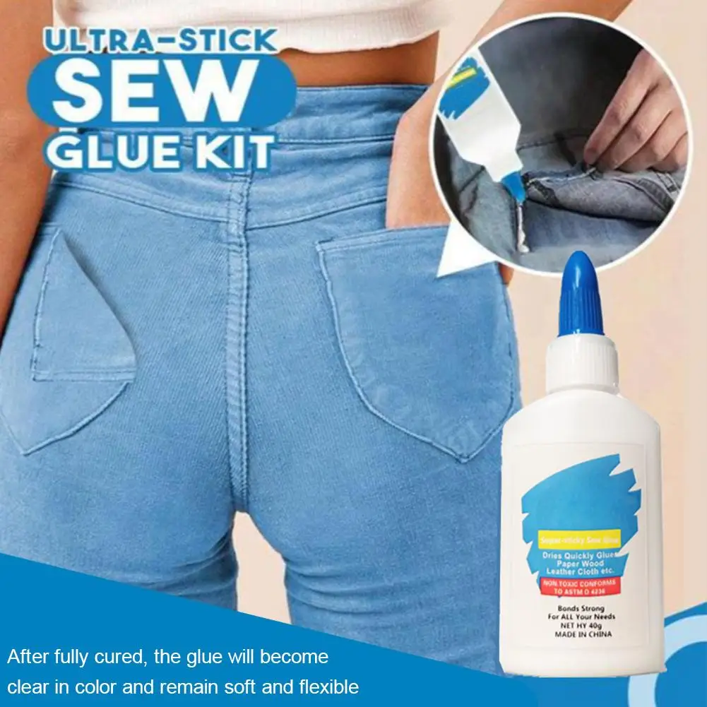 

30ML Sew Fabric Glue Sticky Quick Bonding Sewing Fabric Glue Washable Textile Clothing Hemming Repair Adhesive Liquid