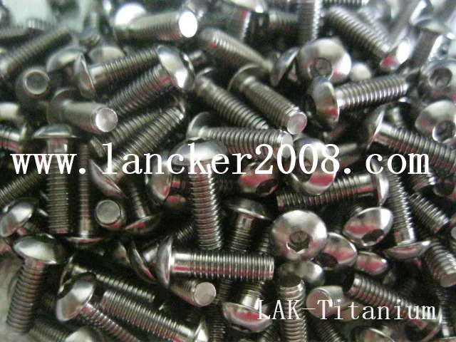 Титан Шестигранная розетка круглый носок винт M4 * 8 10 12 14 15 16 25 30 35 Gr5|titanium screw|t head