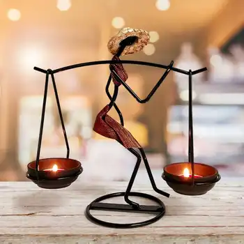 

Iron Candle Holder Home Decoration Character Modeling Candlesticks Kitchen Restaurant Bar Fashion Iron Candlestick