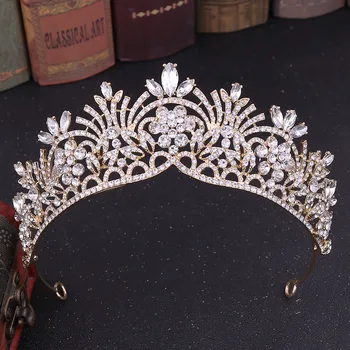 

Fashion Bridal Crown Hairband 2019 New Crystal Flower Wedding Hair Accessories Princess Bride Crown Gold Women Tiaras