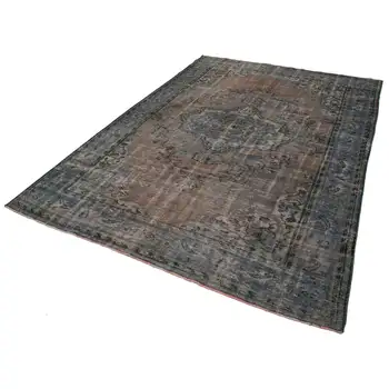 

214x294 Cm Blue Handmade Overdyed Rug-7x10 Ft