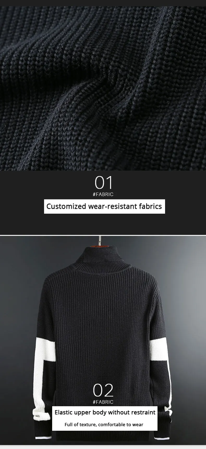 Модный брендовый мужской свитер, пуловер с высоким воротом, облегающие вязаные Джемперы, Толстая теплая зимняя повседневная мужская одежда в Корейском стиле