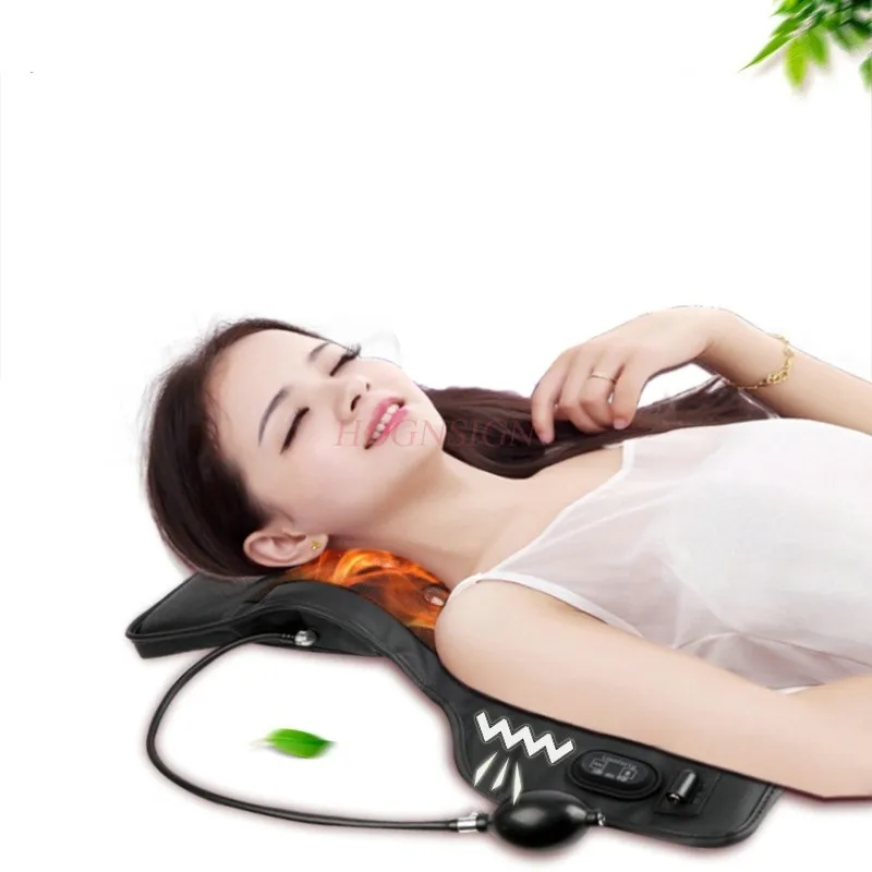 Cervical spine electric massager inflatable stretch neck pillow vibration heating spine warm back Kangfu special hot compress cervical neck pillow repair and spine strengthening special sleeping hot compress pillow traction kneading massage wealth and