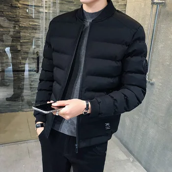 

MEN'S Coat Winter Trend New Style Plus Velvet Cotton Coat Thick Short Korean-style Slim Fit Cotton-padded Jacket Down Feath