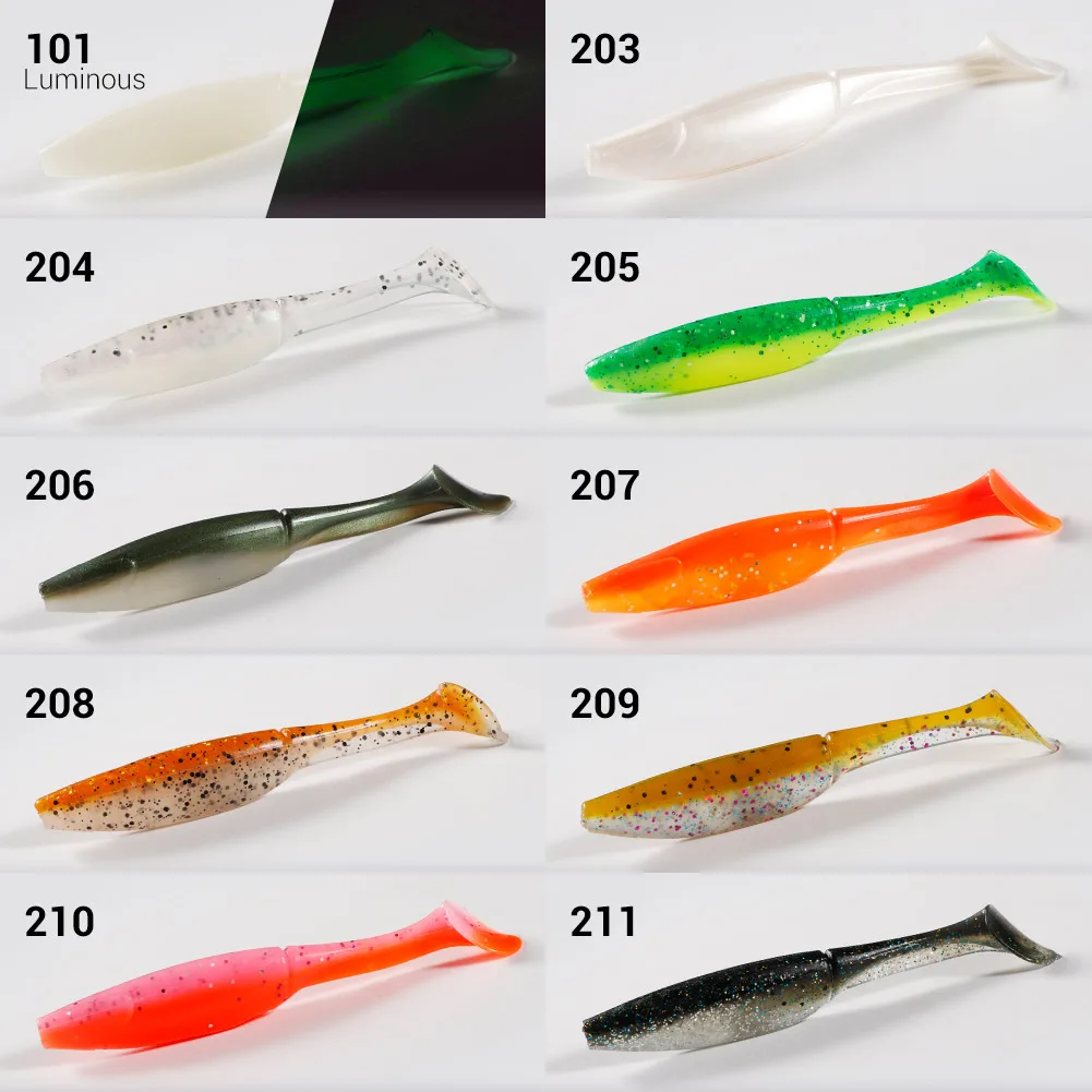 NOEBY 7cm 10cm 12.5cm 15cm Soft Baits T Tail Texas Rig Bait Silicone  Artificial Wobblers Jig Head Swimbait for Bass Fishing Lure