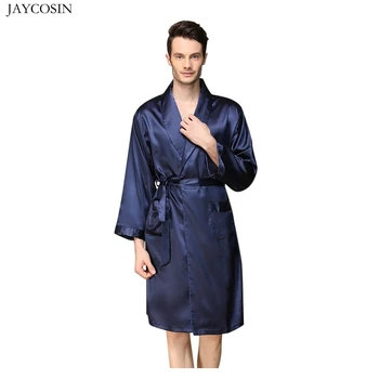 

JAYCOSIN 2019 Fashion Men's Long-sleeved Solid Color Suit Foreign Trade Home Service Pajamas Casual Autumn Spring Mens Robe