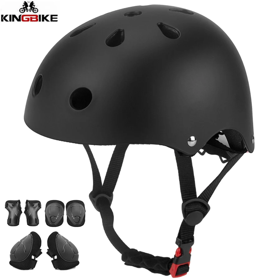 KINGBIKE Детский велосипедный шлем и защитные наколенники 7 шт. Высокоплотный для