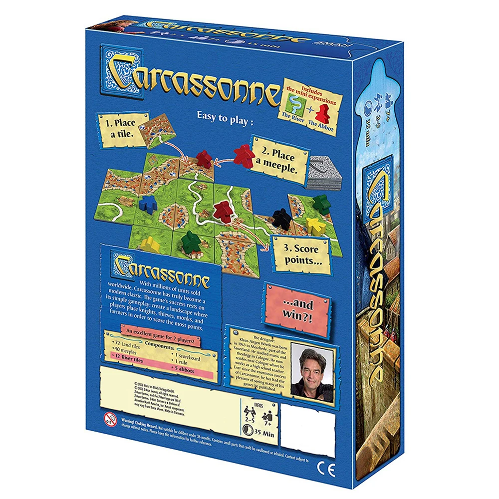 Каркассон настольная игра Английский стандарт издание 2-5 игроков 35 Mintues