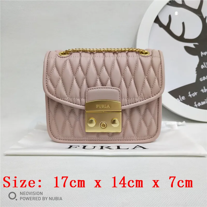 Высокое качество розовый цвет Furla Сумки, Новые поступления оригинальные FURLA женские сумки Размер 17 см x 14 см x 7 см горячая распродажа