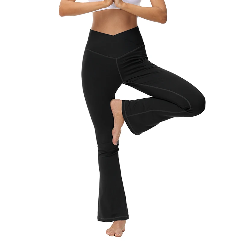 Crossover Flare Leggings Bootcut Yoga Pants For Women Cross High Waist  Dress Pants Fitness Bell Bottom Sport Workout Leggings - Leggings -  AliExpress