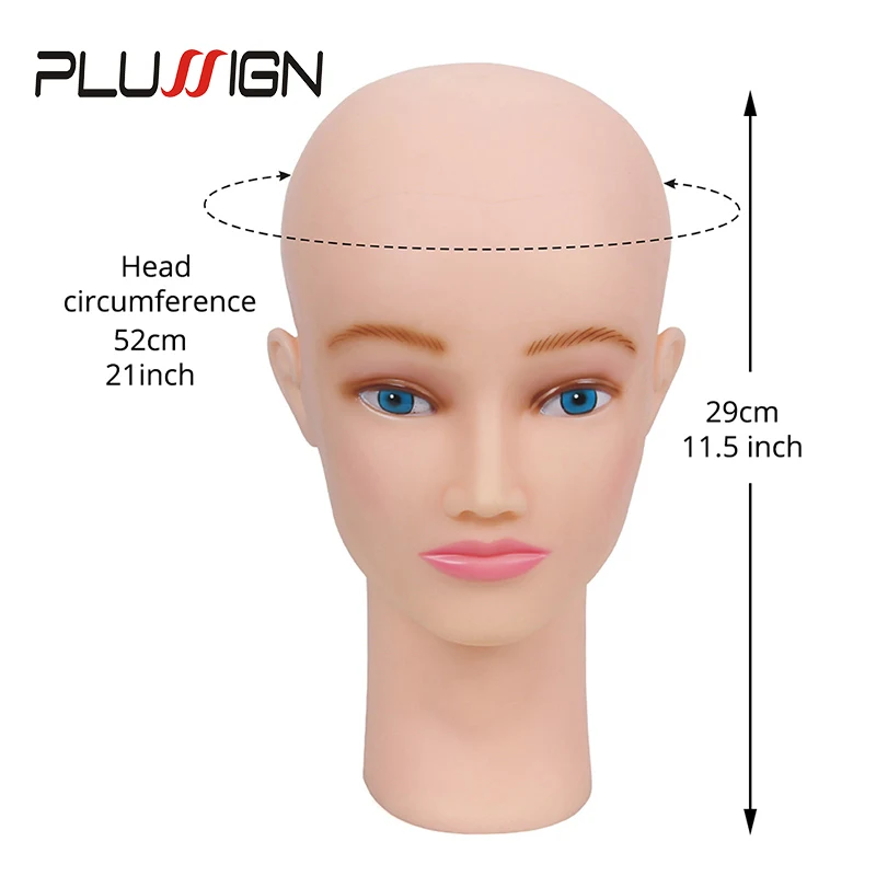 Wig Hat Display Black White 2 Colors Available Female Pvc Mannequin Head Practice Traning Manikin Bald Head With Clamp T-Pins