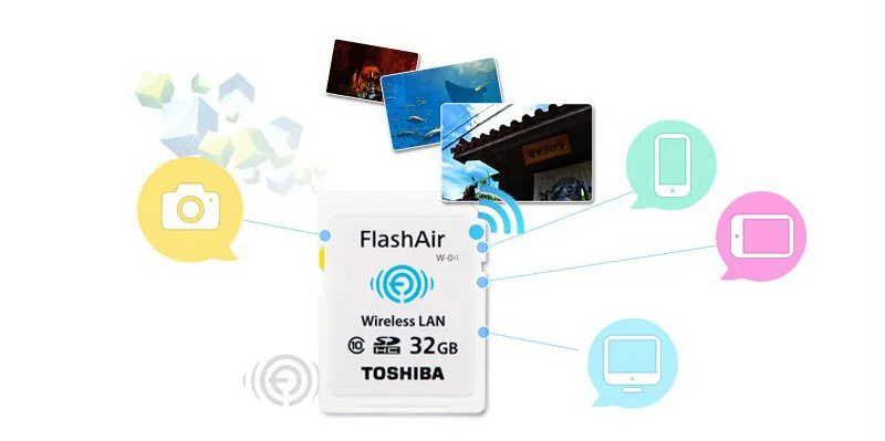 100% оригинал TOSHIBA поделиться Wireless wifi адаптер плюс 32 ГБ class10 карта micro sd wi-fi беспроводной TF Карты