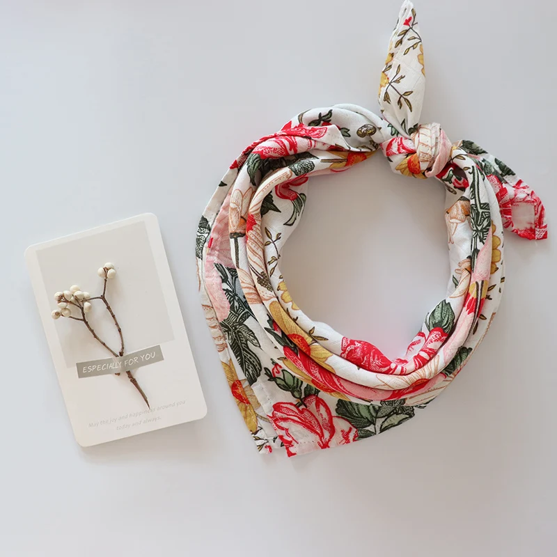 Flower Детские одеяла для новорожденных, мягкий органический хлопок, детское успокаивающее полотенце, многофункциональное муслиновое полотенце для кормления, тканевый шарф, детские вещи, 60x60 см - Цвет: Flower