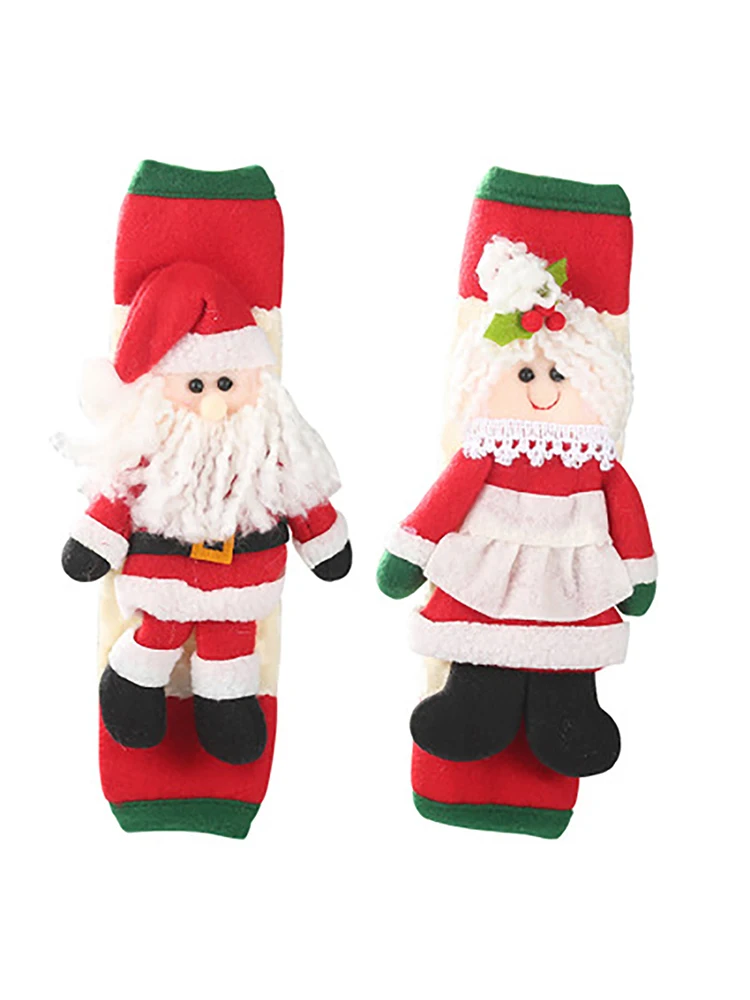 

2pcs Refrigerator Christmas Glove Oven Microwave Door Handle Dishwasher Protection Gloves Christmas Decorations