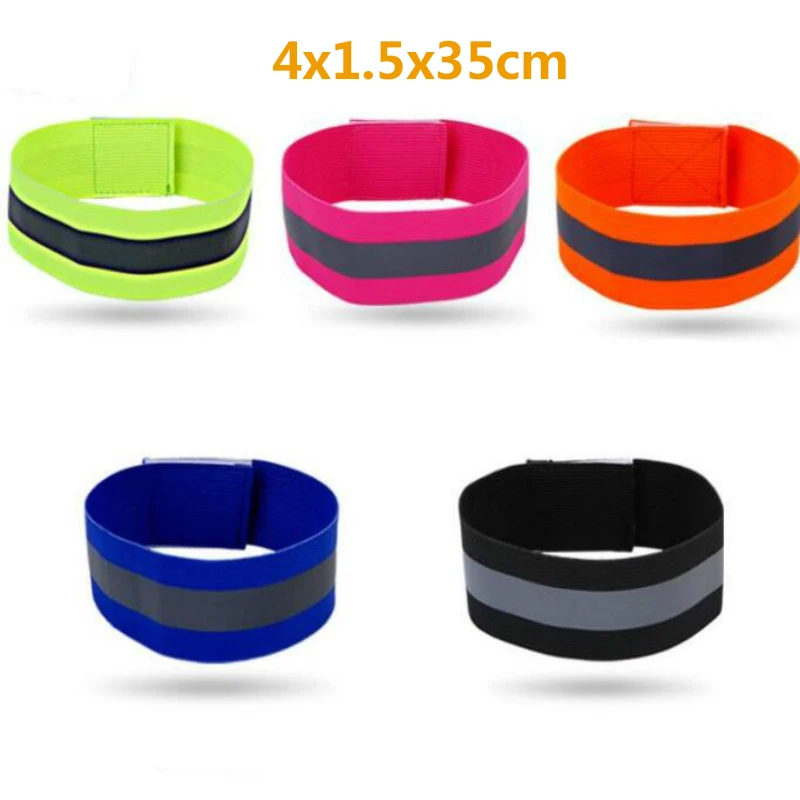 Bandas reflectantes elásticas para brazo, pierna y correas de tobillo, reflectantes de seguridad, cintas de correa para correr por la noche, caminar y ciclismo