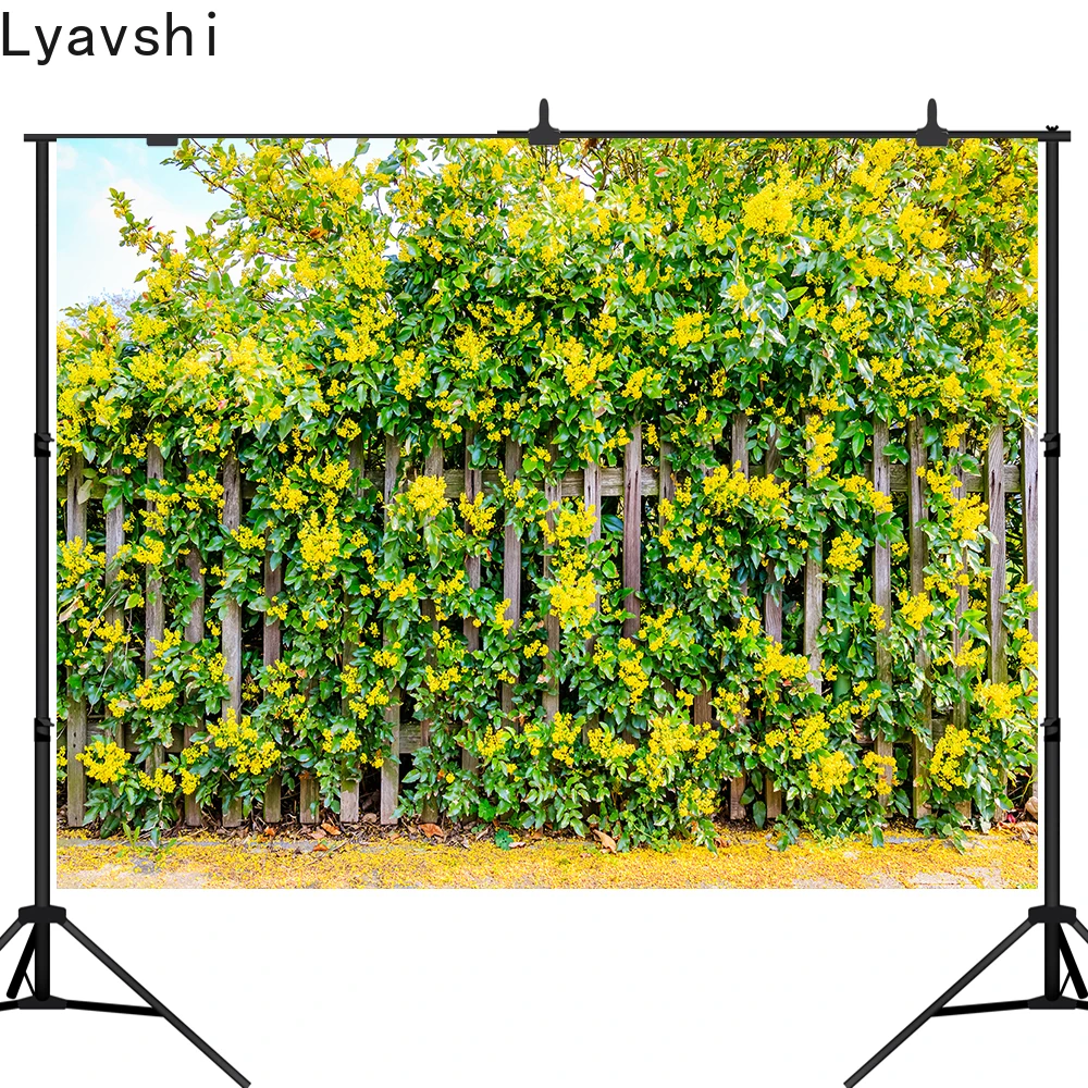 Фотофон Lyavshi Весна Сад Природа забор цветок свадебный фон фото студия реквизит |