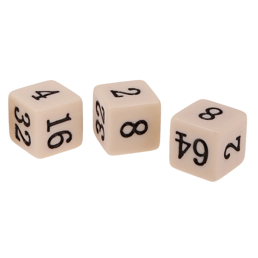 MagiDeal 10Pcs Opaque 6 Sided Multiple Dice for TRPG Party Board GameClub Dice Game Toys White/Beige 