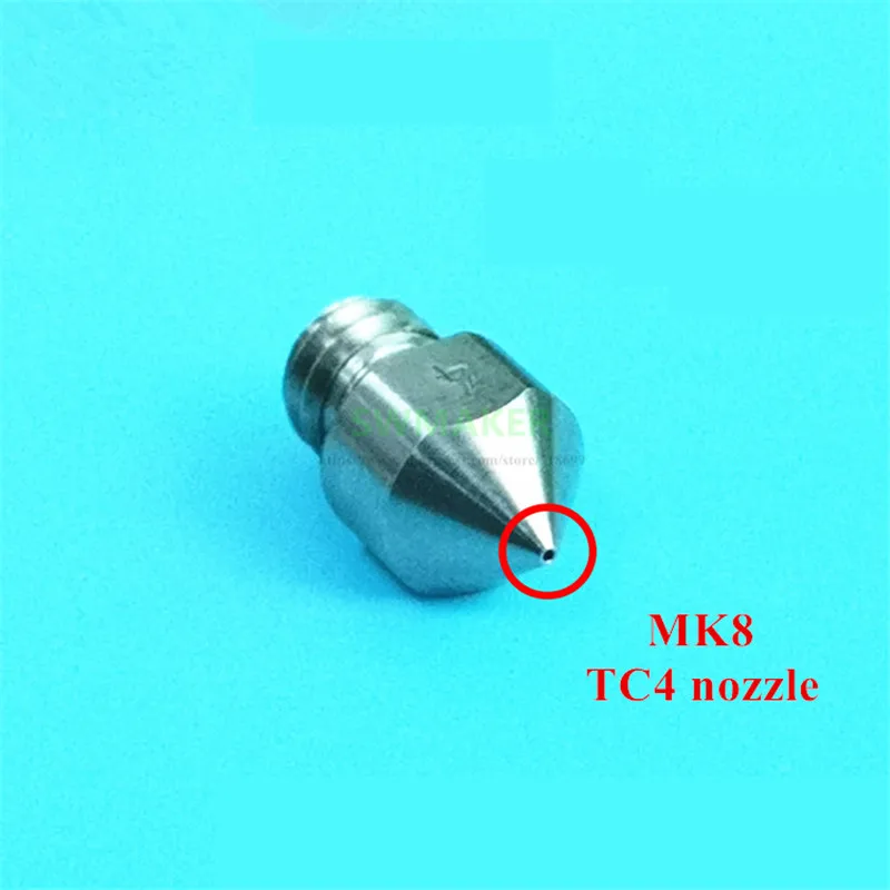 

1pcs CR-10 CR-10s S4 S5 Ender-3 Ender-5 series Titanium Alloy 3D Printer Nozzle 0.4mm 1.75 Filament MK8 TC4 Nozzle