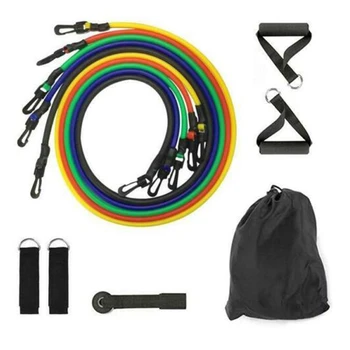 

Unisex 11pcs/set Pull Rope Fitness Exercises Resistance Bands Latex Tubes Pedal Body Excercise