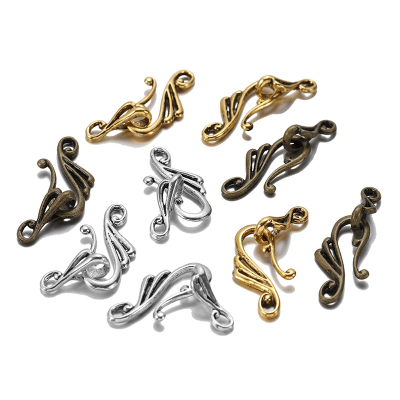 

10sets Musical Note Clasp Zinc Alloy Hooks Bracelet Necklace Gold Silver Copper Toggle Clasps Connector Hooks For Jewelry Making