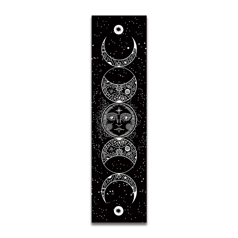 Tapestry Decorations Wall Hanging Garland Moon phase Tapestry Stars Space Psychedelic Black And White Wall Hangings Moon phase Throw Blanket Home Decor