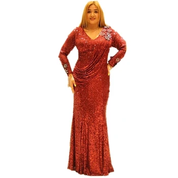 

Sexy Shiny Pink Deep V-neck High Waist Side Slit Bodycon Short Sleeve African Ladies Sequins Night Club Party Maxi Dress Long