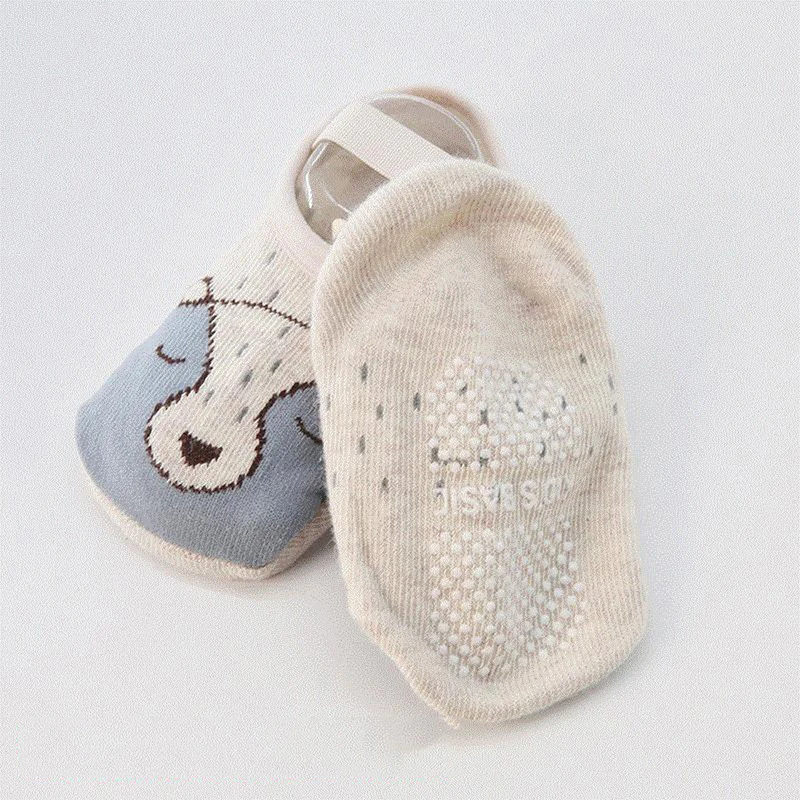 Cotton Shoes Floor Socks First Walker Non-slip Toddler Newborns Baby Girls Boys Cute Animal Cartoon Rubber Grips Boat Socks 6
