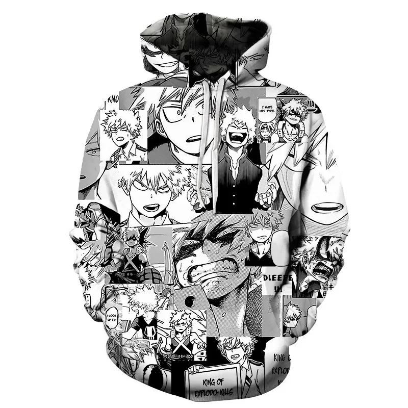 Abluewhale My Hero Academia 3D Print Hoodie Boys Anime Sweatshirt Pullover Anime Cosplay Costume