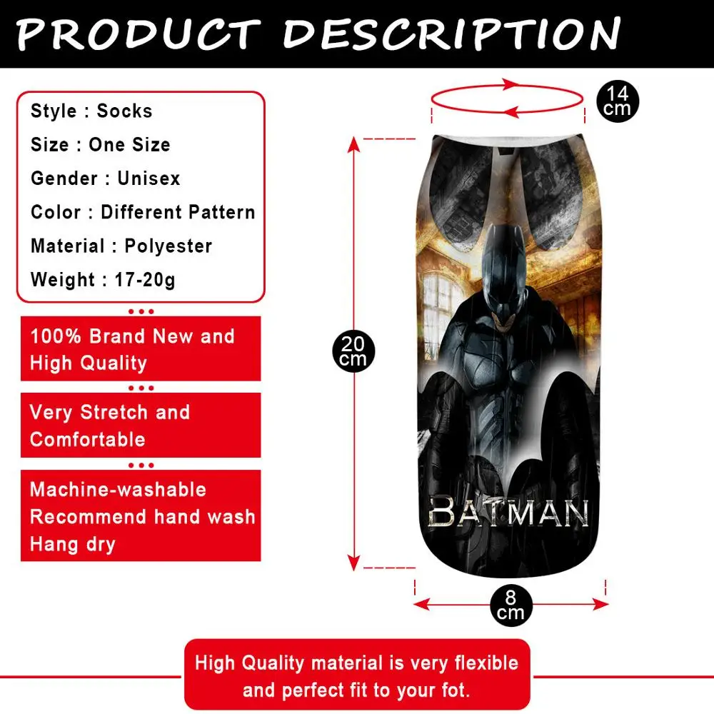 Лидер продаж, модные мужские носки с 3D принтом Harajuku Marvel Super Hero Legend Спайдермен, Супермен, Бэтмен, мужские хлопковые носки