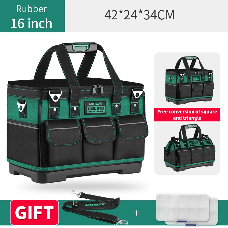 Greener Multi-Function Tool Bag 1680D Oxford Cloth Electrician Bag, Multi-Pocket Waterproof Anti-Fall Storage Bag mechanic tool bag Tool Storage Items