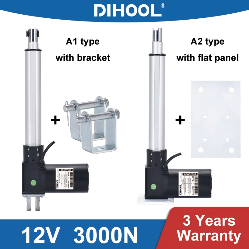 Actionneur linéaire électrique, barre de poussée de charge, DC12V 3000N, 150mm 750mm 1000mm, course, commande de porte motorisée, Table élévatrice de télévision