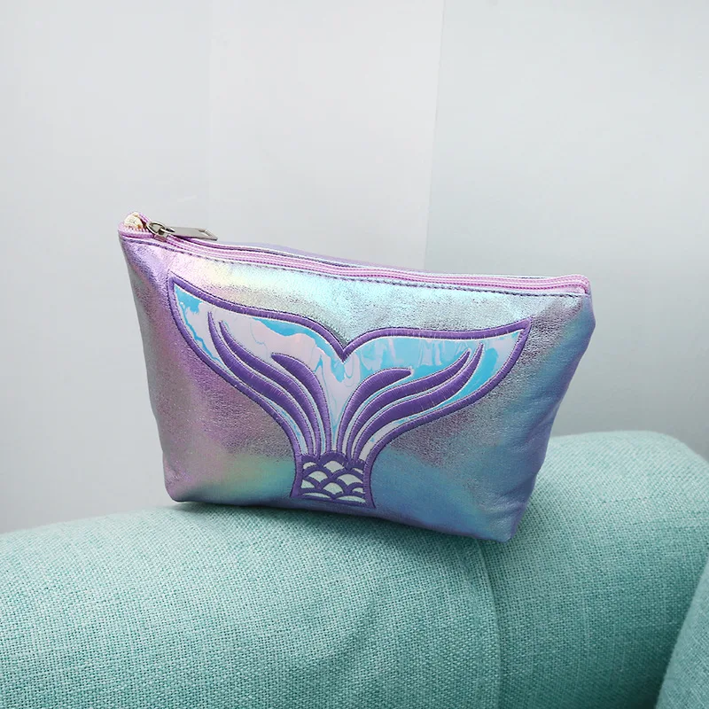 Женская сумка для макияжа, водонепроницаемая Лазерная косметички из ПВХ, сумка для мытья туалетных принадлежностей, органайзер для путешествия Mujer Bolsas - Цвет: light purple