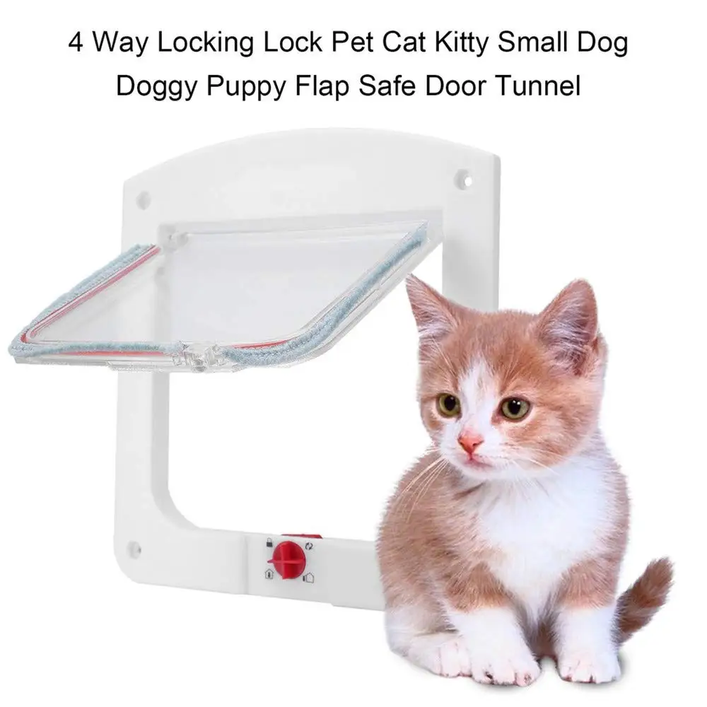 Pet Door Automatic Cat Crate Gate Medium Small Pet Pass Through Wall Mount Door