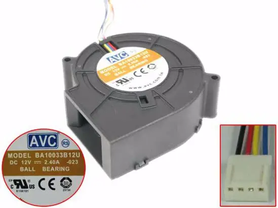 

Вентилятор для сервера AVC BA10033B12U 023 DC 12 В 2,4 А 4 провода 97x97x33 мм