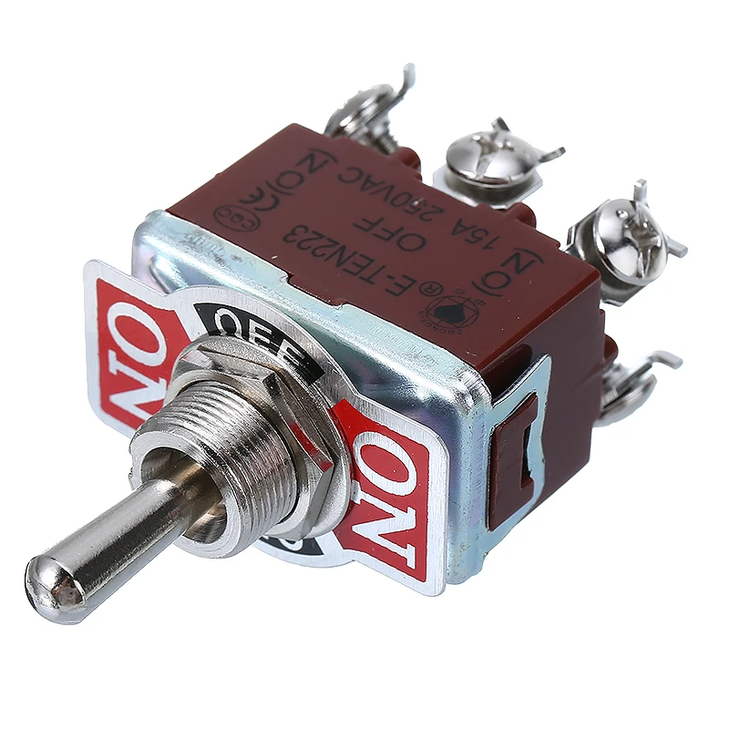 Toggle Switch With Black Waterproof Cap 6 Pin 3 Position Momentary (on