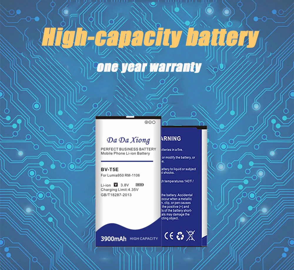 Da Xiong 3900mAh BV-T5E BVT5E литий-ионный аккумулятор для телефона Nokia Lumia 950 RM-1106 RM-1104 RM-110