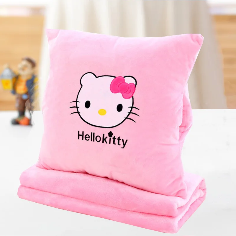 

New Style Cartoon Totoro Three-in-One Hand Warmers Nap Pillow And Blanket Multi-functional Airable Blanket Logo Customizable