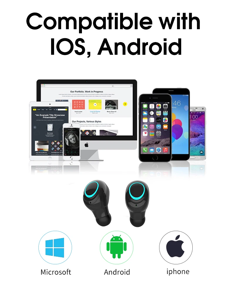 Новые airdots TWS сенсорные bluetooth-наушники с отпечатком пальца, HD стерео беспроводные наушники, игровая гарнитура с шумоподавлением