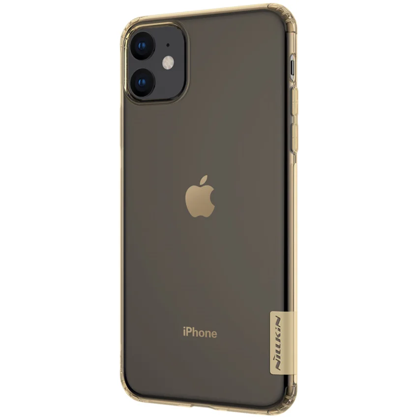 Коричневый Для iPhone 11 чехол NILLKIN природа ультра тонкий пластиковый чехол для iPhone 11 встроенные Чехлы мягкие из кожи TPU чехол для iPhone 11 6,1'' - Цвет: Коричневый