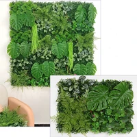 40x60cm  Green Artificial Plants Wall Panel Plastic Outdoor Lawns Carpet Decor Home Wedding Backdrop Party  Grass Flower Wall 5