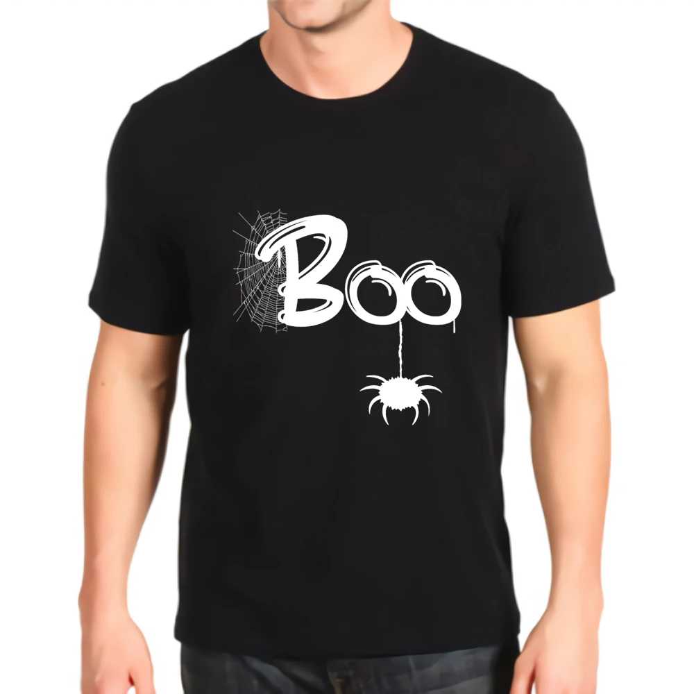new printed t-shirt halloween boo ghost poly customization short-sleeved fashion Loose Top mens | Мужская одежда