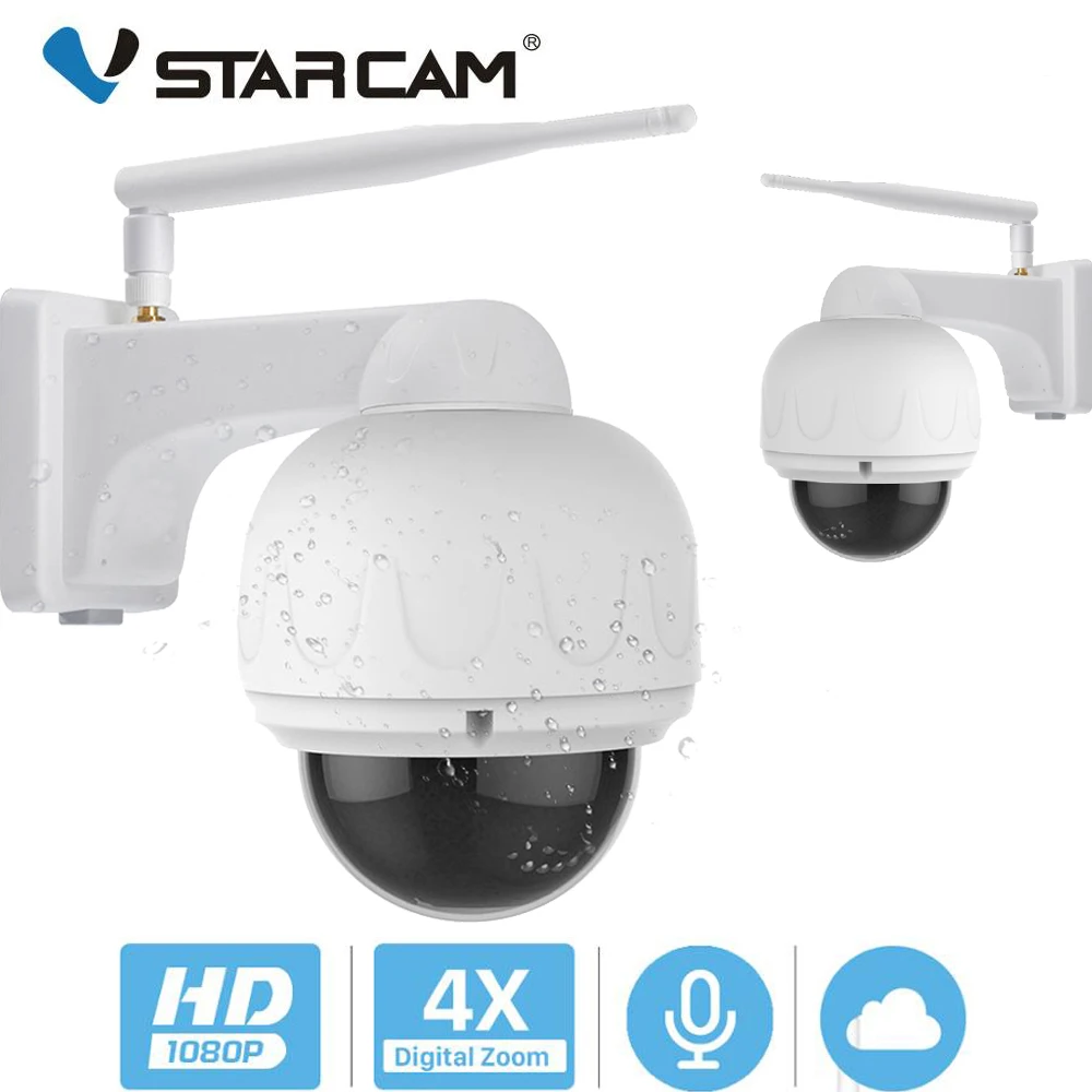 Vstarcam HD 1080P 4X зум ip-камера Wifi Открытый IP66 водонепроницаемый PTZ скоростной купольный встроенный CCTV Микрофон камера безопасности