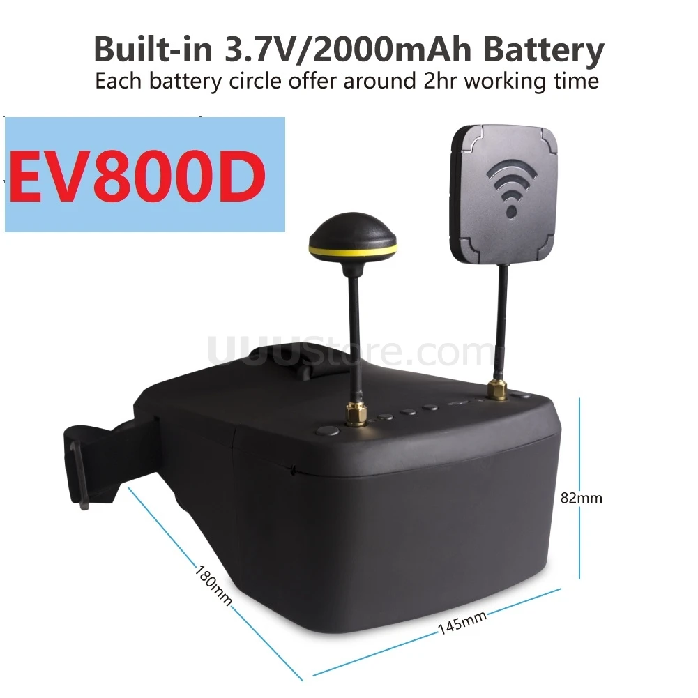 EV800D 5,8G 40CH 5 дюймов 800*480 видео гарнитура HD DVR разнообразие FPV очки с батареей для RC модели RC FPV Дрон