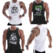 Майка для фитнеса, популярная, брендовая, хлопковая, дышащая, быстросохнущая, без рукавов, Спортивная футболка, мужская, для бега, спортивная майка, тренировочный костюм, Топ