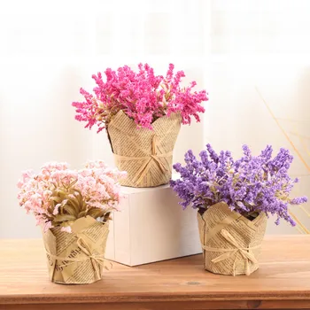 

Artificial Flowers Kraft Paper Fake Flower Simulation Flower Pot Decoration Flower Wedding Home Decoration Gifts SWWQ